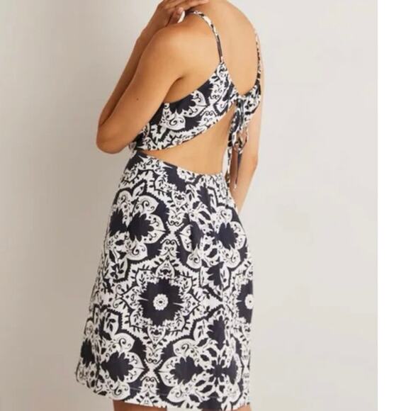 Boden Back Detail Mini Dress Size 10 NWT in Navy Bloomsbury - Picture 2 of 12